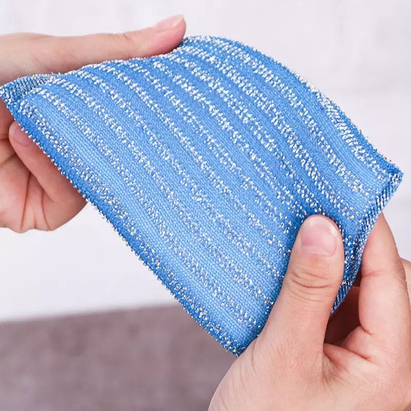 Set Of 4 Kitchen Dishwashing Sponge Fabric, Washcloths Scouring Pads, Wire Strip Diswashing Clothes, Multi-use Cooking Utensils Cleaner, Multifunctional Flexible Dish Cloth, Anti-deform Comfortable Cleaning Sponge