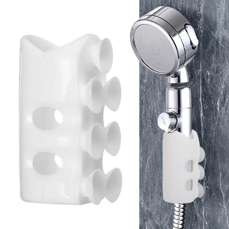 Set of 2 Bathroom Shower Head Holder, Suction Cup Wall Mounted Non-slip Stand Bracket, Bathroom Hooks Storage Organizer, Shower Nozzle Fixing Bracket, Silicone Shower Head Holder
