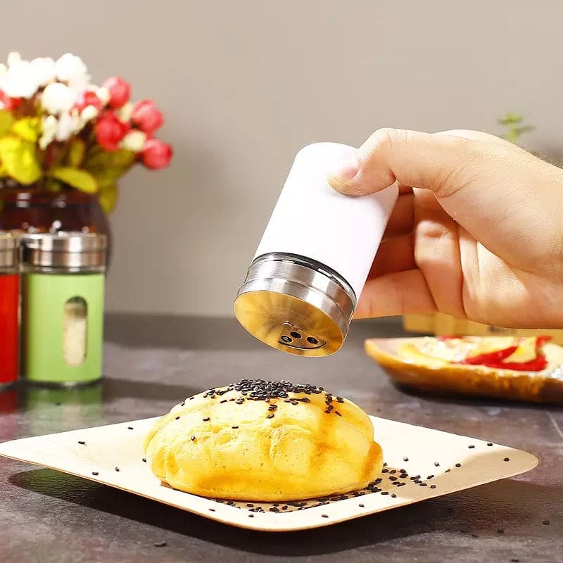 Set Of 2 Stainless Steel Pepper Salt And Spice Shaker Seasoning Jars, Cap Sealed Cruet Condiment Seasoning Jars, Glass Jars For Spices, Stainless Steel Barbecue Seasoning Bottle, Sugar Salt Pepper Shaker, Stainless Steel Coffee Sugar Storage Jars Pots