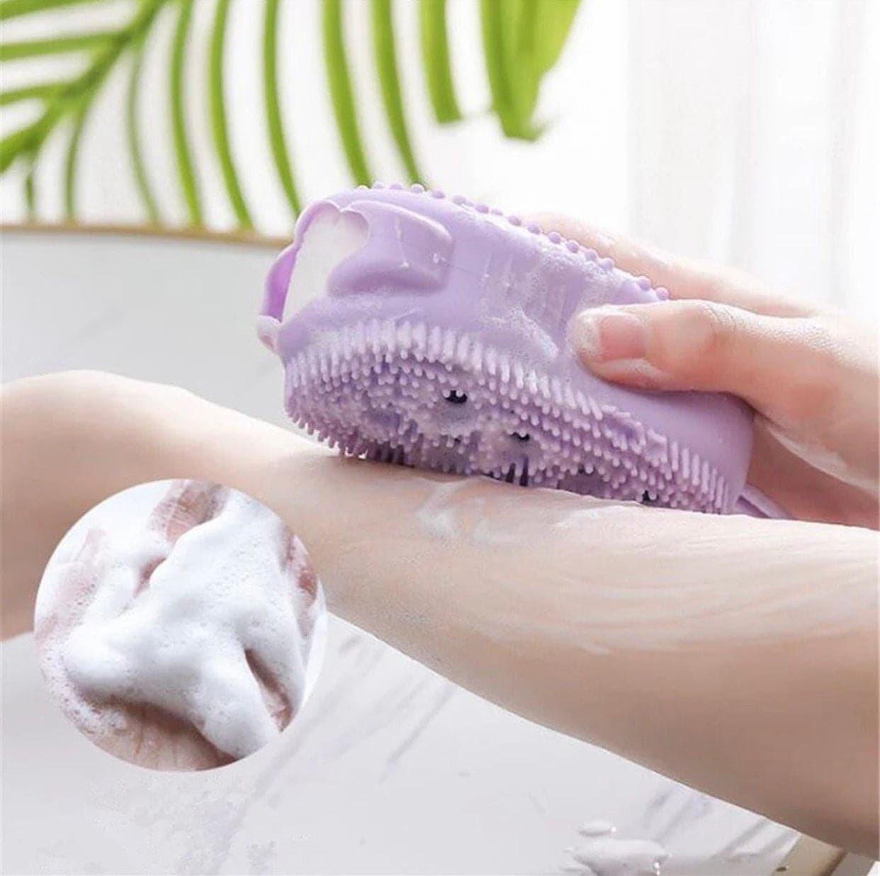 Silicone Bubble Bath Brush, Double Sided Soft Deep Cleaning Bubble Brush, Fast Foaming Full Body Spa Baby Showar Brush