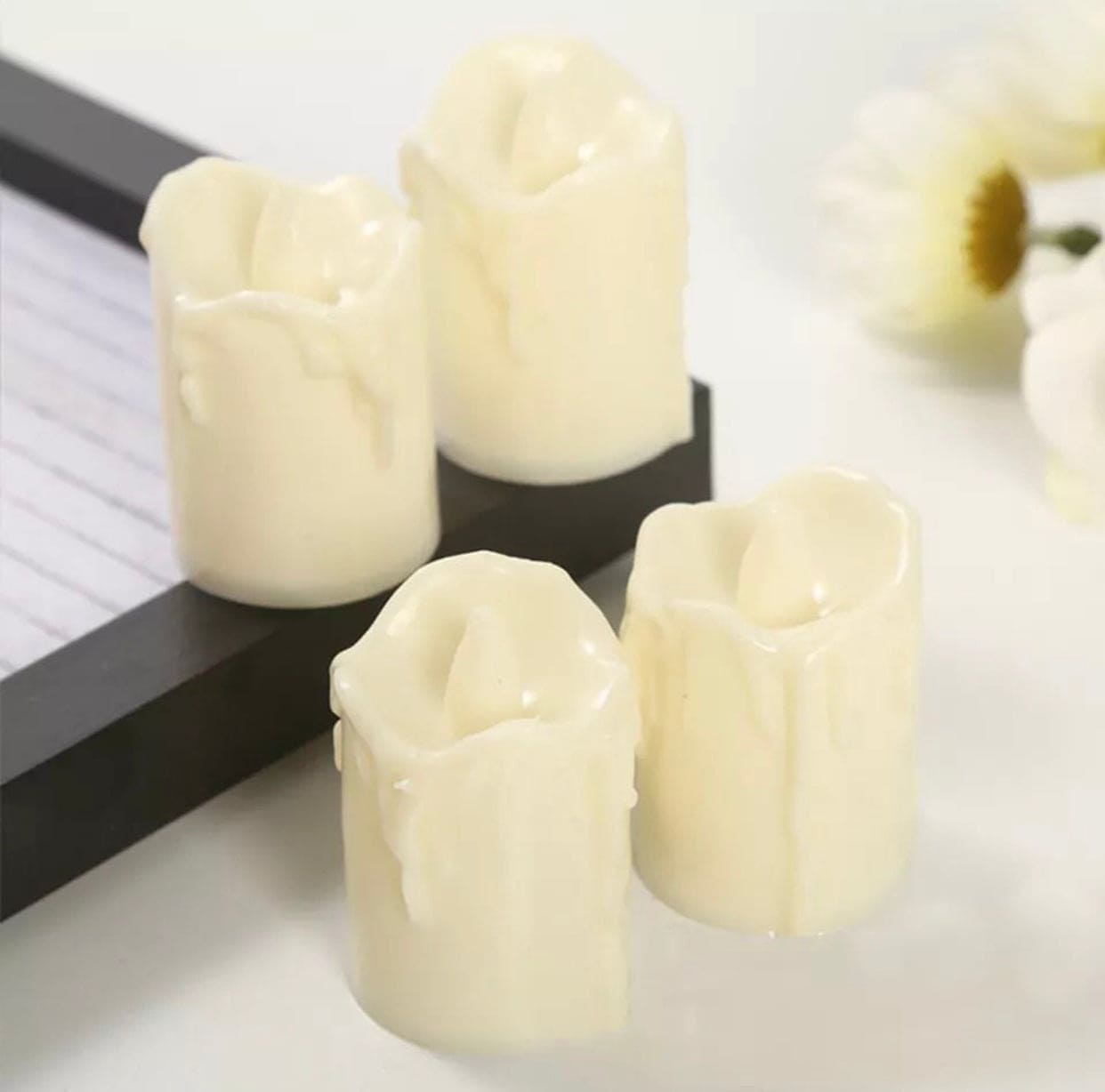 Set Of 3 Flameless LED Tea Light Tea Candles, Flameless Flickering Candle Lamp Lights