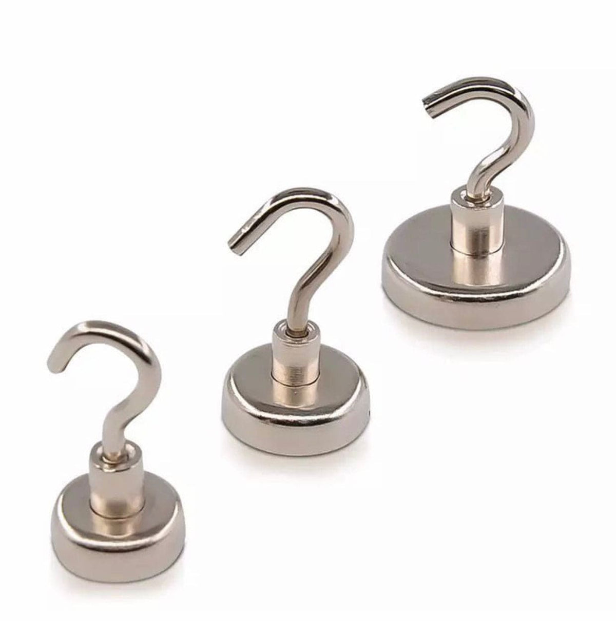 Pack of 2 Heavy Duty Neodymium Powerful Magnet Hook, Towel Key Wall Strong Hanger, Rotatable Sheep Eye Magnet Hook
