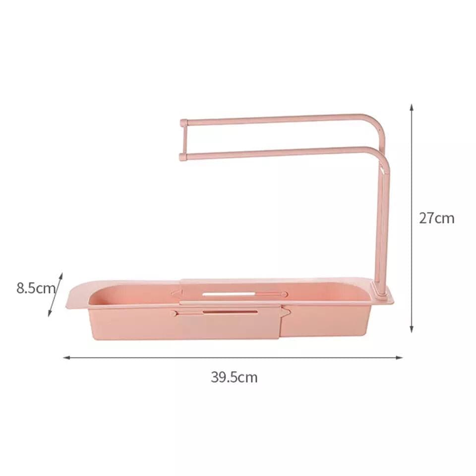 Kitchen Adjustable Drain Basket, Kitchen Sink Drain Rack, Multifunctional Plastic Hanging Rack, Plastic Sink Washcloth Rack