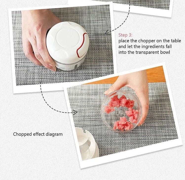 Mini Chopper, Multifunctional Hand Held Vegetable Chopper, Hand Pull String Food Chopper, Manual Food Processor
