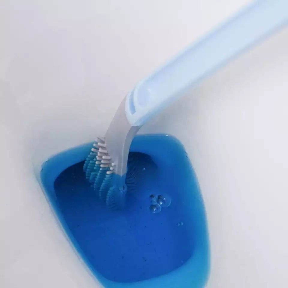 New Golf Toilet Soft Brush, Long Handle No Dead Angle Toilet Rubber Cleaning Brush, Cleaning Long Handle Toilet Cleaning Brush With Quick Drying Holder Set, Soft Silicone Toilet Brush For Bathroom, Bendable Silicone Brush Head