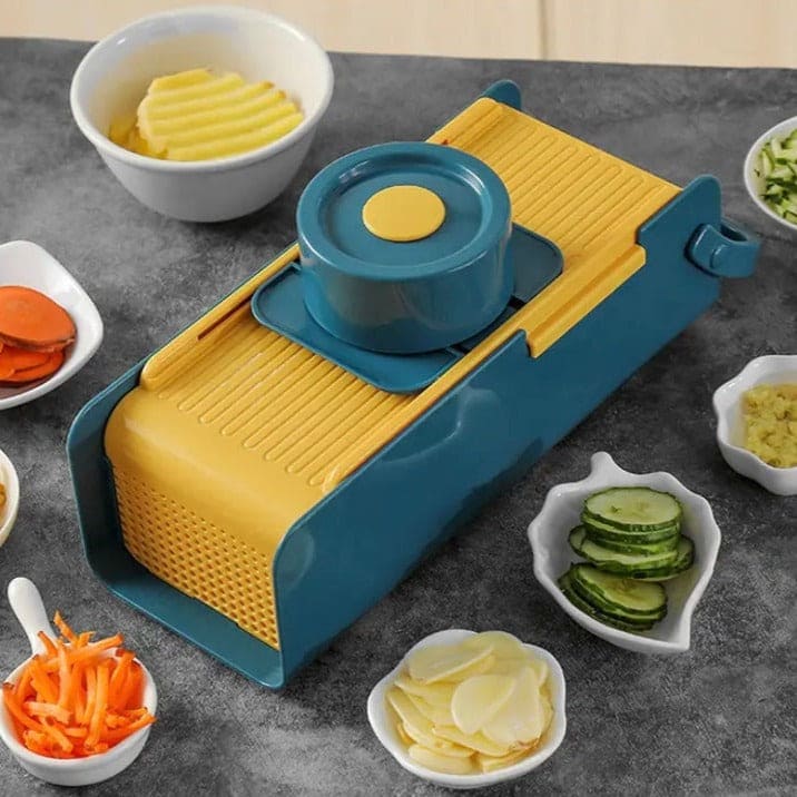 Hand Press Vegetable Cutter, Multifunctional Vegetable Slicer, Fruit Vegetable Peelar, Household Vegetable Cutter, Adjustable Slicer With Container, Cooking Kitchen Household Tool