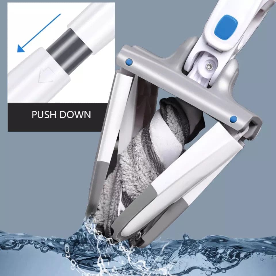 Twisted X-Type Microfiber Mop for Floor Cleaning, Hand-Free Wash Self Wringing Flat Mop, 360˚ Degree Dry/Wet Mop for Home Kitchen
