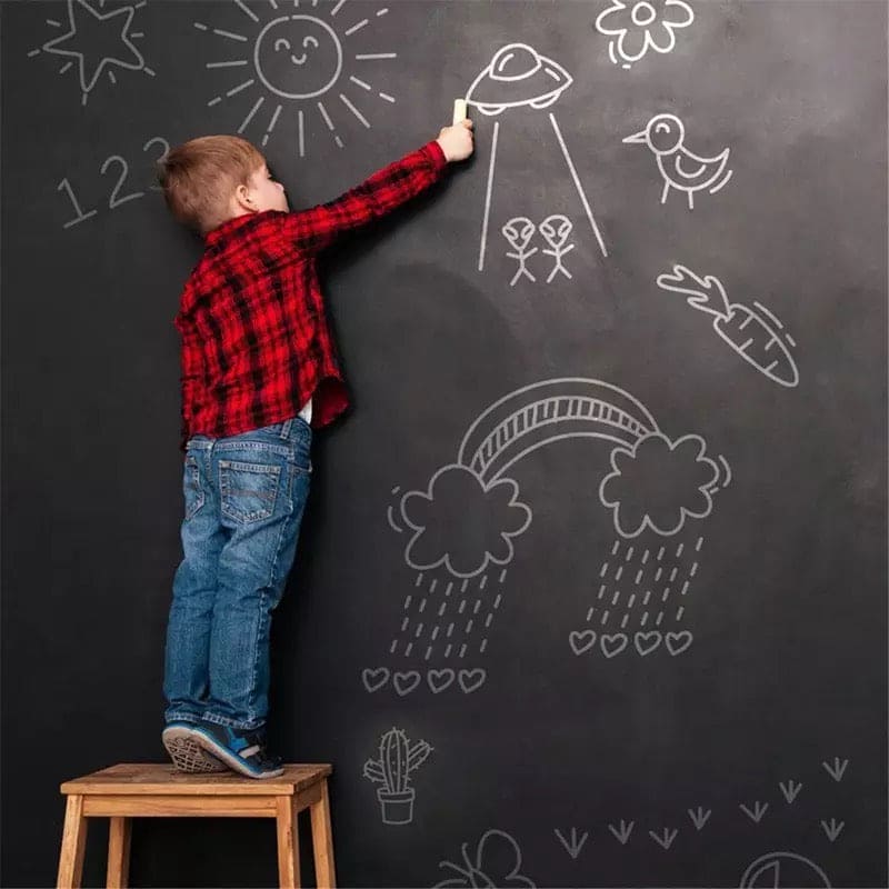 Black Board Sticker, Erasable PVC Draw Mural Decor, Chalkboard Wall Sticker For Kids, Chalkboard Black Paper Roll, Removable Chalkboard Wall Sticker