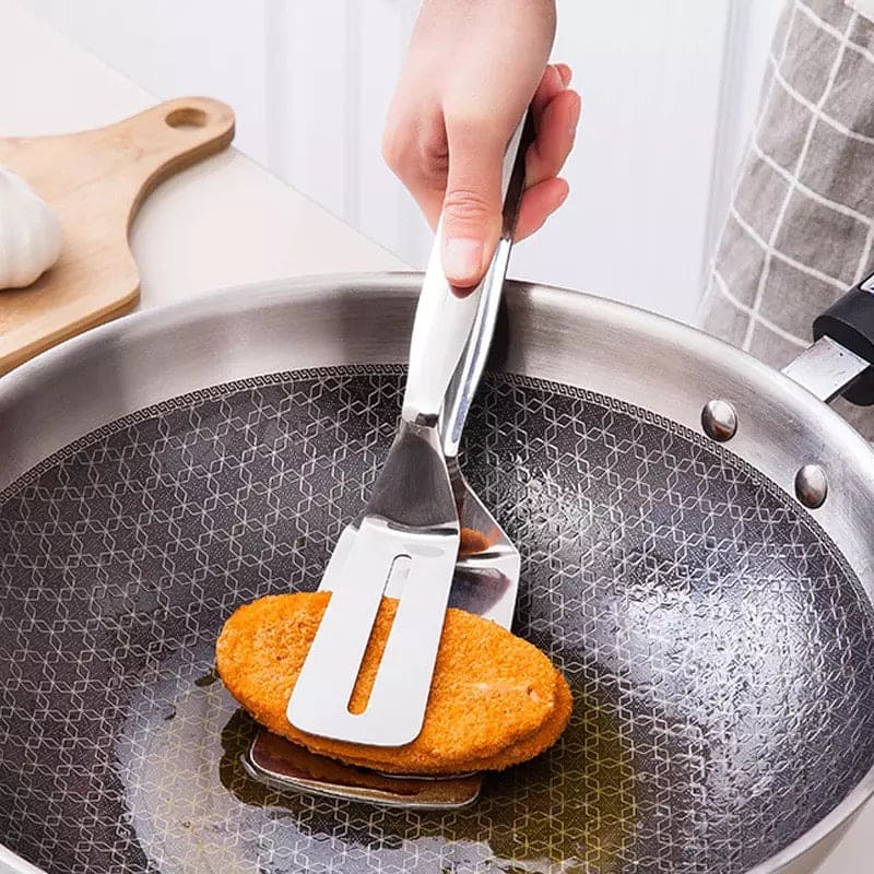 Stainless Steel Steak Clamp, Multi-Functional Food Clip Anti-Scald Bread Clip, Multifunctional Cooking Tong Double Sided Spatula