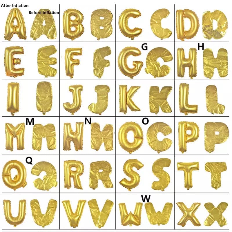 Foil Letters Balloons, Birthday Alphabets Foil Balloons, Customize Metallic Foil, Birthday Wedding Decor Wedding Supplies
