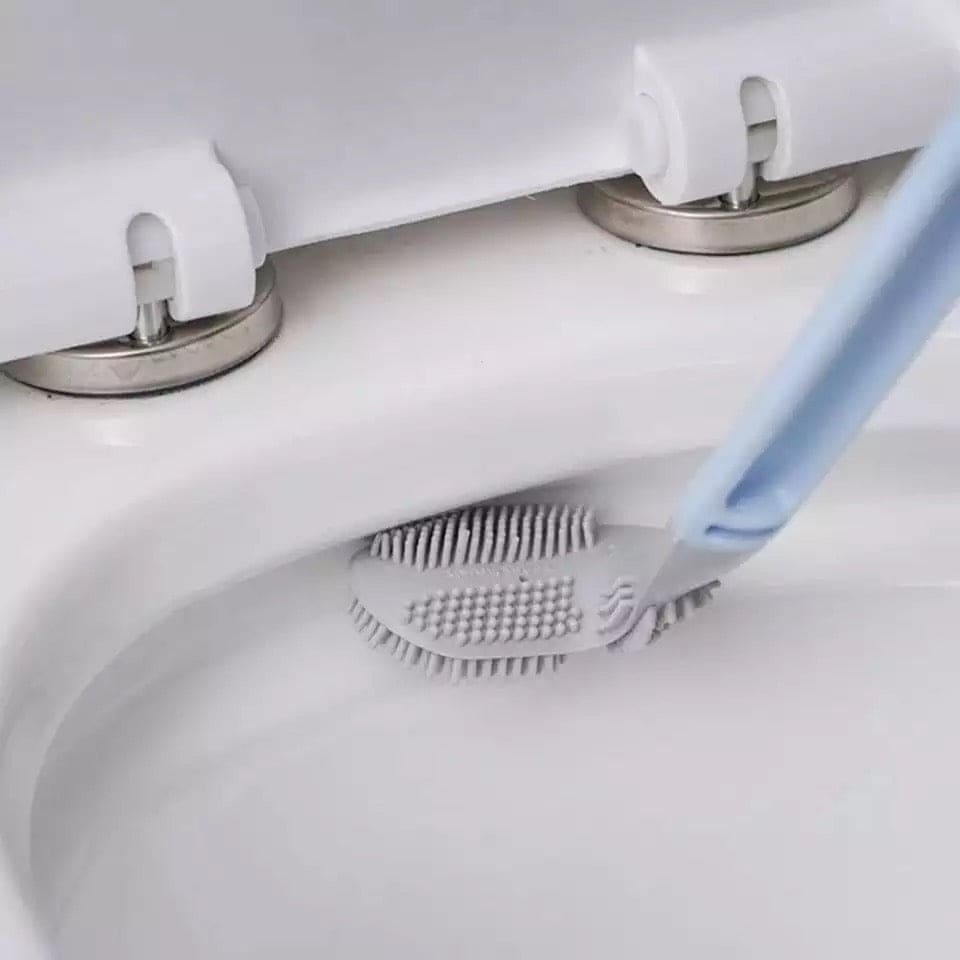 New Golf Toilet Soft Brush, Long Handle No Dead Angle Toilet Rubber Cleaning Brush, Cleaning Long Handle Toilet Cleaning Brush With Quick Drying Holder Set, Soft Silicone Toilet Brush For Bathroom, Bendable Silicone Brush Head