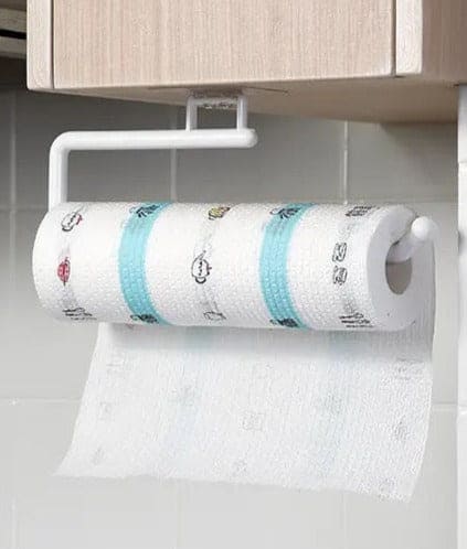 Cabinet Tissue Holder, Wall Mounted Towel Hanger Rack Bar, Cabinet Rag Storage Organizer, Wall Mounted Adjustable Towel Hanger for Kitchen Bathroom, Cabinet Paper Sucker Holder, Napkin Towel Rack Shelf Hook