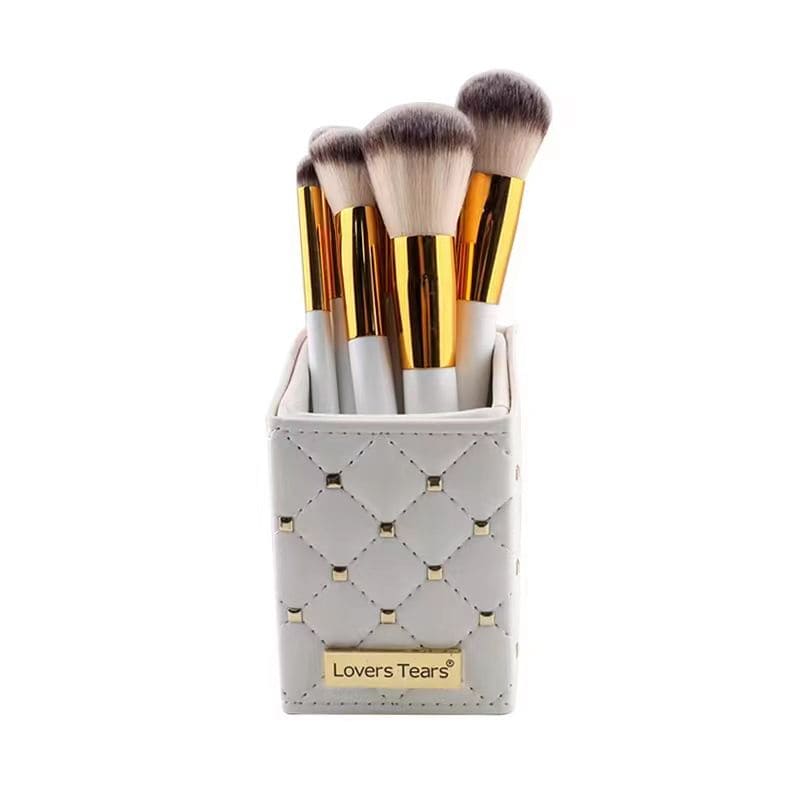 Luxury Leather Makeup Storage Holder, Cosmetic Cup Case Box for Makeup Brush, PU Leather Cosmetic Organizer