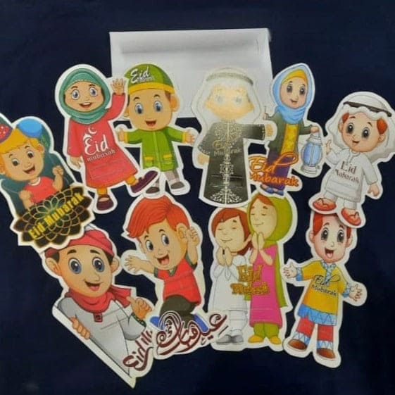 Pack Of 10 Cartoon Character Eidi Envelopes For Kids, Eid Mubarak Cards With Envelope, Eid Holiday Money Envelopes