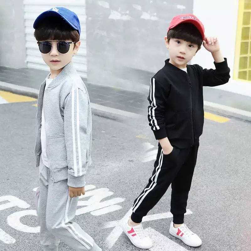 2 Pcs Children's Clothing New Spring And Autumn Solid Color Boys And Girls Student Sportswear Suit Long Sleeve Clothes