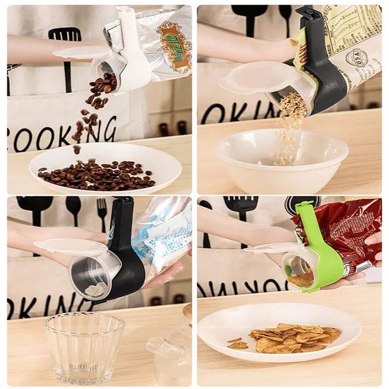 Snack Sealing Clip, Seal Pour Food Storage Bag Cap Clip, Food Sealer Clamp, Round Mouth Effect Clip Kitchen Tool, Multifunction Seal Pour Food Storage Bag Clips, Moisture Sealing Snack Storage Container Clips, Home Food Close Clip Seal