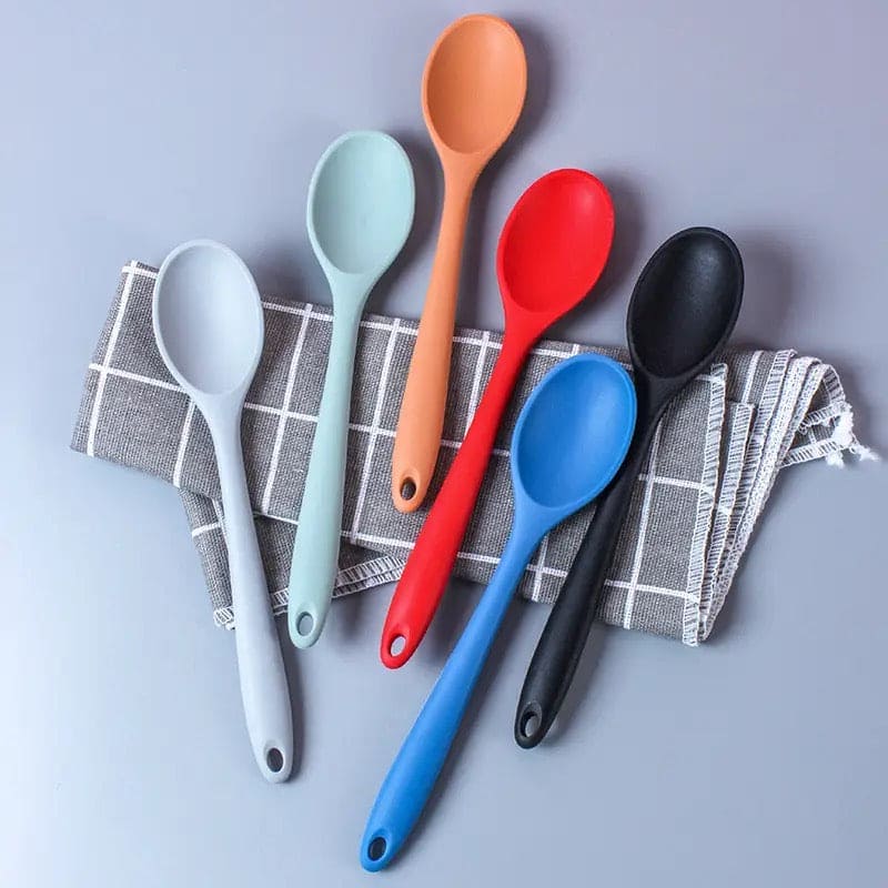 Boutique Silicone Mixing Spoon Long Handle Nonstick Kitchen Spoon, Silicone  Serving Spoon Heat-resistant Stirring Spoon for Kitchen Cooking Baking  Stirring Mixing Tools 