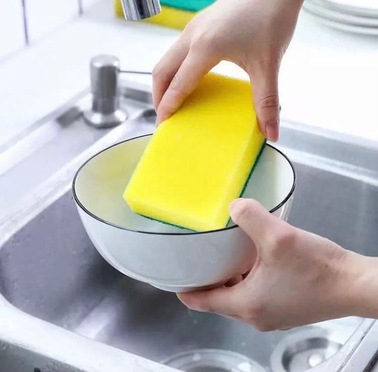 6 Pcs Double Sided Dishwashing Sponge, Emery Magic Cleaning Sponge