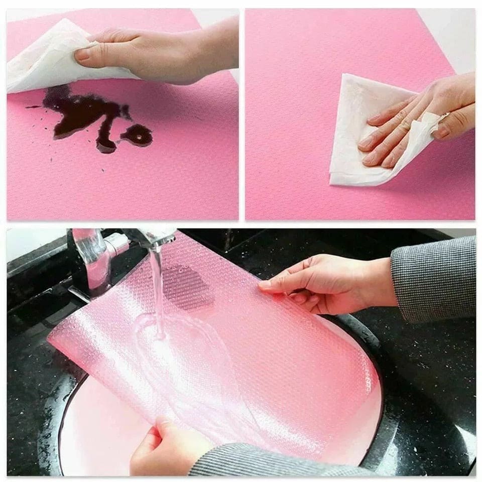 Silicone Fridge Liner, Multifunctional Refrigerator Mat, Anti Frost Waterproof Pad, Non Adhesive Kitchen Drawer and Cabinet Liner EVA Fridge Mats for Shelf, Washable Liners for Home Kitchen