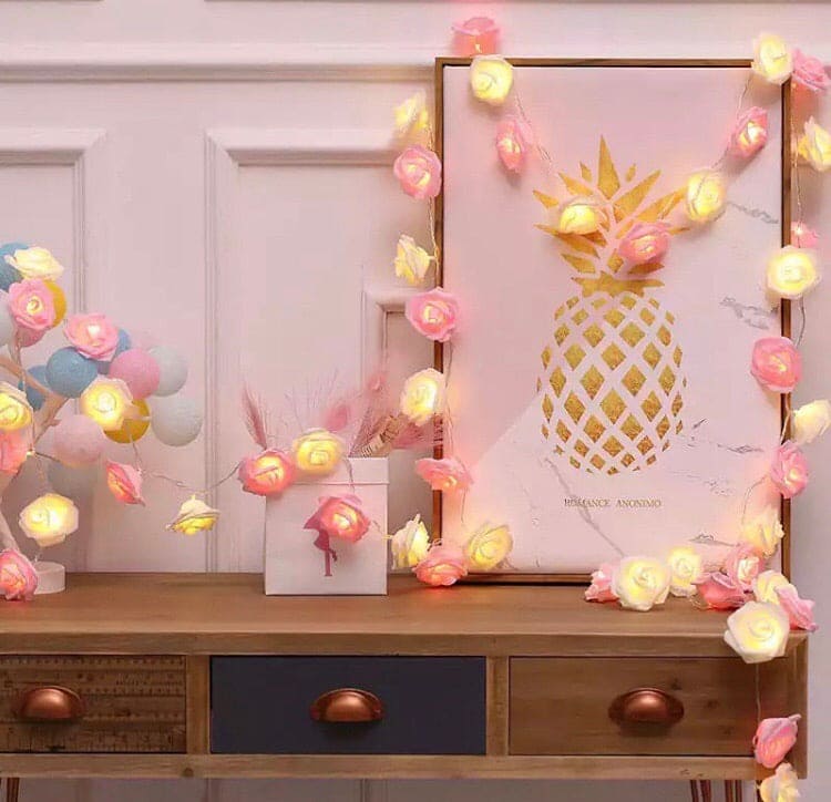 Set of Roses Lamp and Roses Fairy Lights
