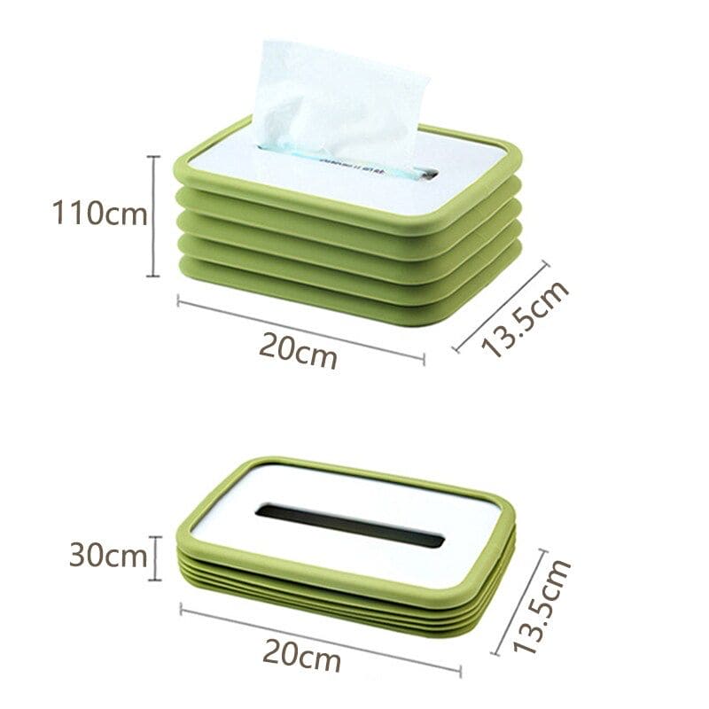 Creative Silicone Flexible Folding Tissue Box, Bedroom Kitchen Desktop Paper Holder, Napkin Storage Case, Silicone Foldable Tissue Box, Environmental Protection Home Tissue Container, Napkin Tissue Holder Case for Office Home