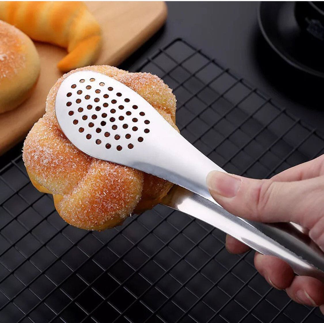 Stainless Steel Food Tong, Kitchen Utensil Buffet Cooking Tool, Anti Heat Pastry Bread Clip Clamp, BBQ Salad Tong Tool, Steak Clamp