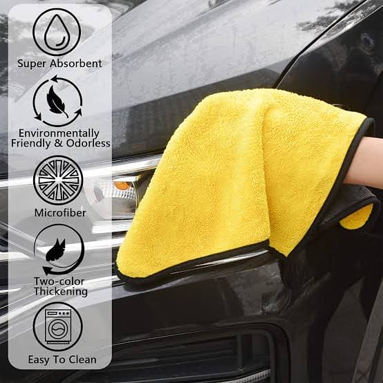 Set Of 3 Microfiber Car Cleaning Cloth, Car Care Cleaning Cloth Wash Towels, Microfiber Towel for Car Cleaning Wash, Car Drying Cloth, Automobile Cleaning Towel, Durable Microfiber Car Cleaning Accessory