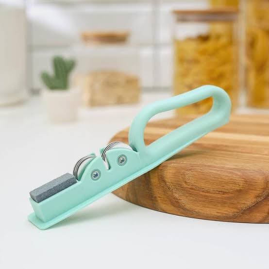 3 in 1 Handheld Stainless Steel Knife Sharpener, Knife Filer For Cutting, Knives Sharpener With Small Stone Built In, Manual Kitchen Knife Sharpening Tool For all Knives,