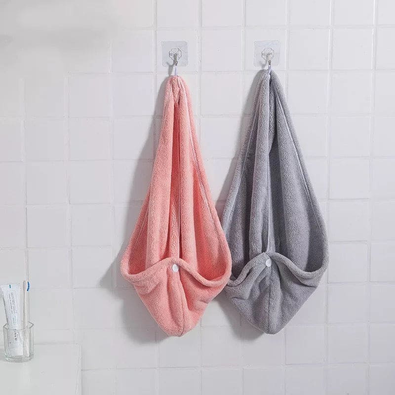 Microfiber Snap Dry Hair Cap, Turbine Hair Dryer Cap Towel, Water Absorbent Terry Head, Dry Hair Cap, New Style Hair Wrap Cap Towel