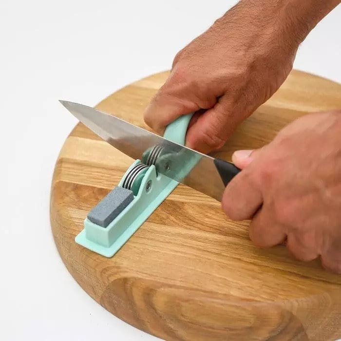 3 in 1 Handheld Stainless Steel Knife Sharpener, Knife Filer For Cutting, Knives Sharpener With Small Stone Built In, Manual Kitchen Knife Sharpening Tool For all Knives,