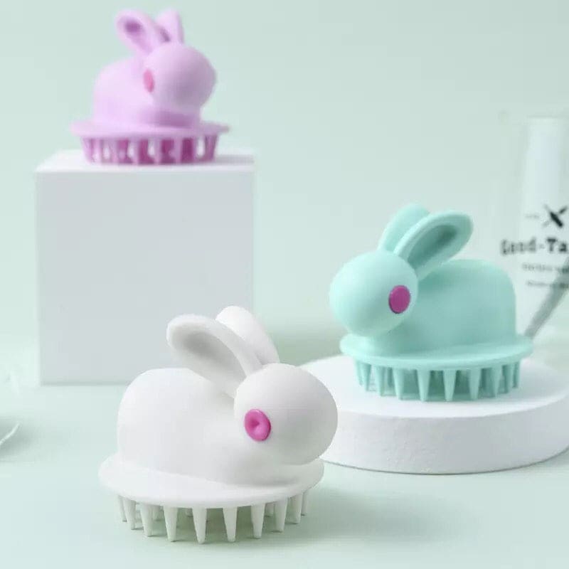 Silicone Rabbit Baby Bath Brush, Hair Washing Comb Shower Brush, Bath Spa Slimming Massage Brush, Soft Glue Shampoo Brush, Head Body Scalp Massage Brush, Children Bath Brush