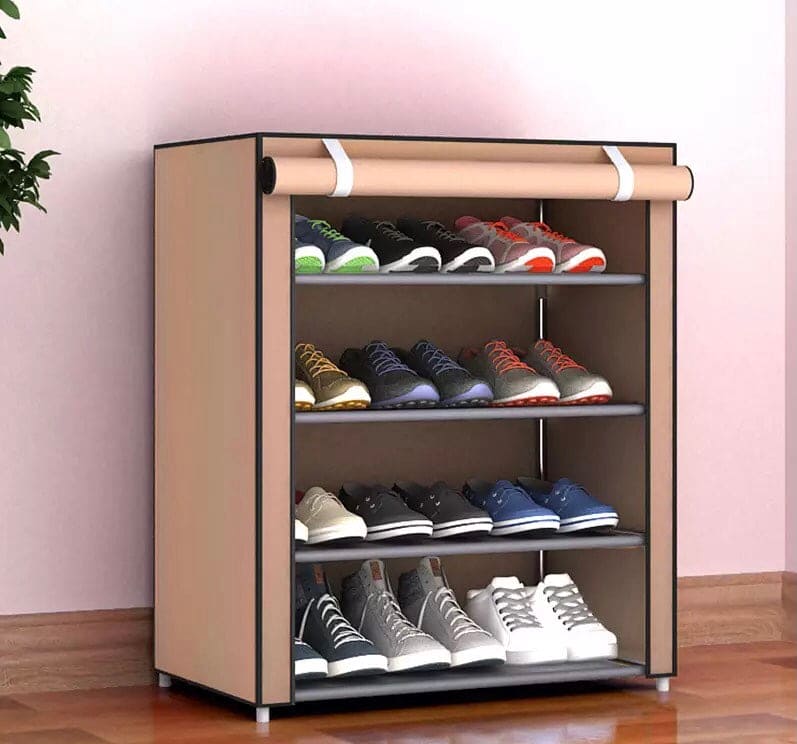 Oxford Layer Shoe Cabinet Shoe Rack, Home Dorm Storage Closet, Dustproof Shoes Rack, Non-Woven Fabric Shoe Stands Organizer, Multilayers DIY Assembled Space Saving Shoe Organizer, Fabric Shoe Shelf