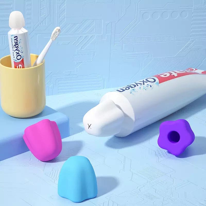 Silicone Lazy Self-Closing Toothpaste Tube Squeezer, Self-Closing Toothpaste Caps, Silicone Manual Toothpaste Squeezer, Squeezing Toothpaste Device, Toothpaste Cap Self-Closing Edible