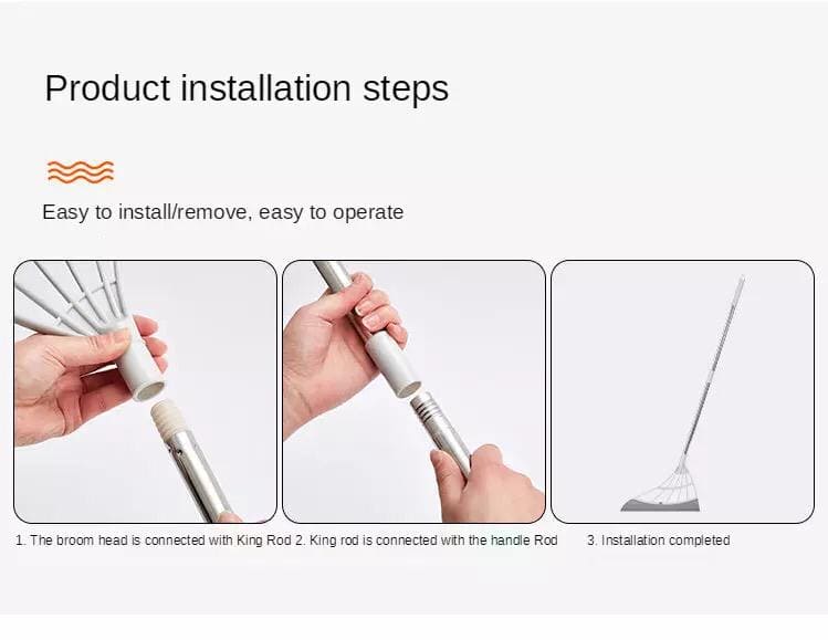 Multifunctional Magic Broom Wiper, Magic Pet Hair Cleaning Wiper mop, Silicone Mop For Cleaning Floor, Non-Stick Sweeper