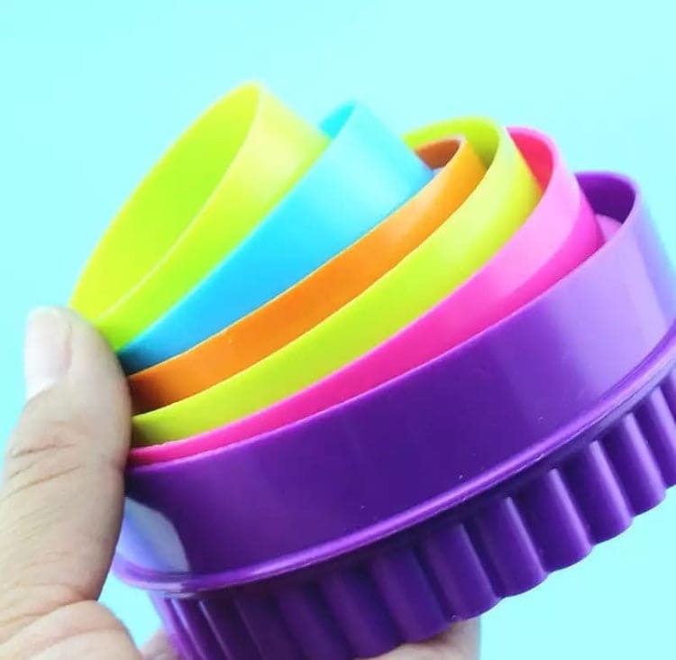 Set Of 5 Colorful Biscuit Cookie Cutter, Mini Cookie Cutters Set, Geometric Shapes Colorful Cookie Biscuit Cutter Set