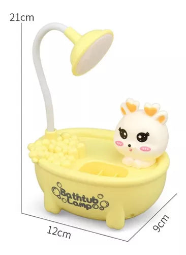 3 In 1 Bathtub Table Lamp With Sharpener, Cartoon Bathtub LED Study Lamp, Bathtub Lamp For Kid With Sharpener, Portable LED Study lamp, Study Reading Desk Lamp