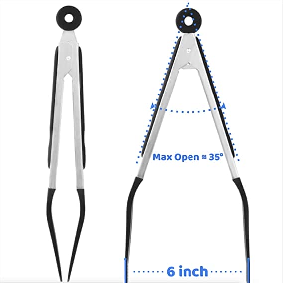Silicone Non Stick Food Tong, Silicone Food Meat Salad Clamp, BBQ Bread Serving Cooking Clip, Foldable Barbecue Baking Tongs, Nylon Shank Dessert Tweezer Cooking Clamp, Heat-Resistant Bread Steak Serving Clips