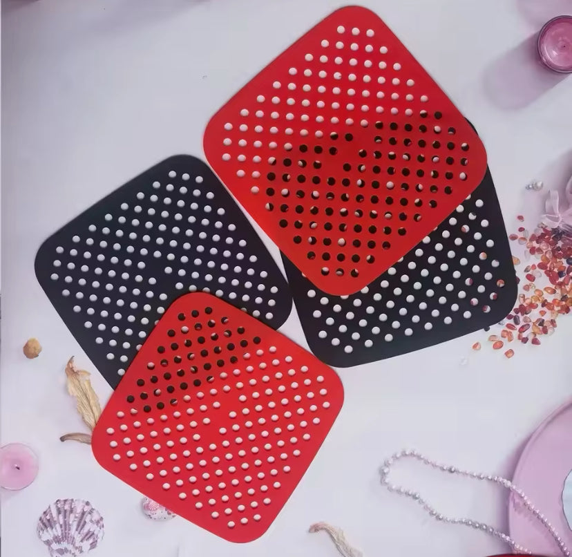 Silicone Reusable Square Air Fryer Mat, Non Stick Baking Mat, Kitchen Utensils Pan Tool Accessories