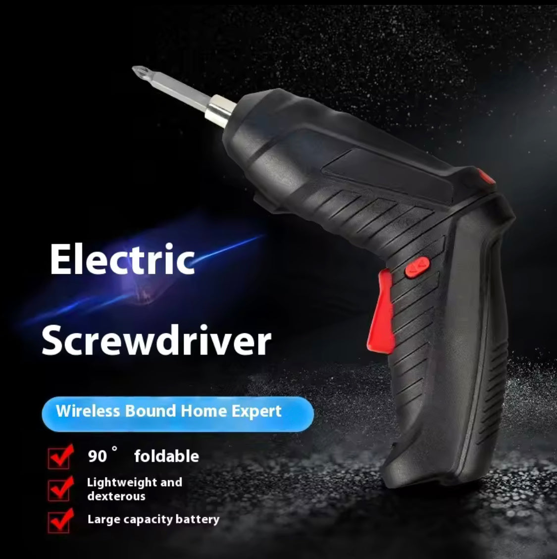 Rechargeable Cordless Screwdriver Tool Set, Mini Household Screwdriver, MultiFunctional Lightweight Electric Drill