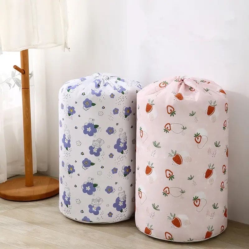 Drawstring Buggy Bag, Large Capacity Quilt Sorting Bag, Clothes Luggage Moving Cylinder Bag, Closet Closing Organizer Bag, Foldable Wardrobe Organizer, Dustproof Thickened Clothing Storage Bag, Vertical Blanket Storage Bag, Bedding Storage Pouches