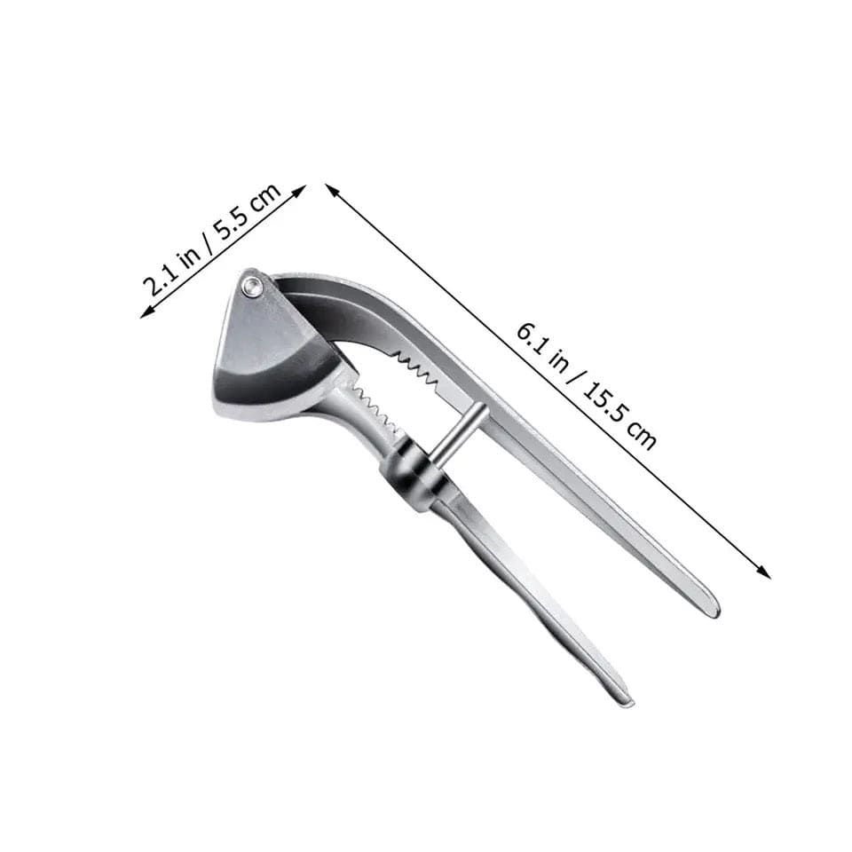 Double Lever Assisted Garlic Mincer, Stainless Steel Garlic Squeezer, Handheld Garlic Masher, Kitchen Mincing Crushing Tool for Nuts and Ginger Press, Professional Garlic Pinch Dishwasher Crusher