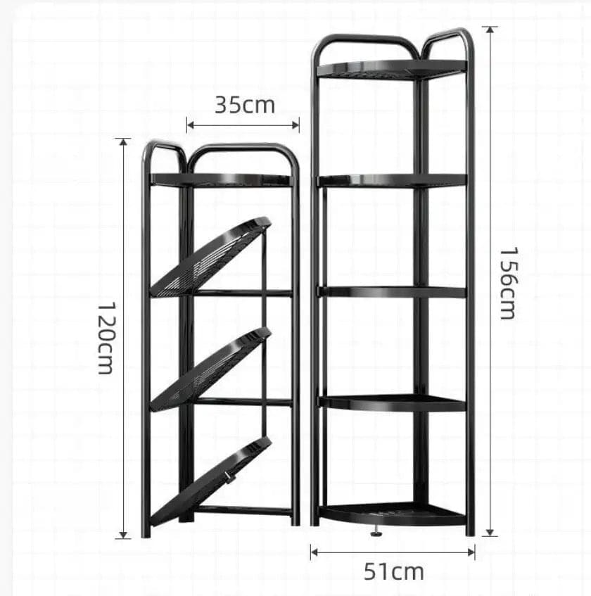 Tripod Folding Trolley Rack, Kitchen Bathroom Corner Storage Shelf, Home Snack Vegetables Storage Rack, Multifunctional Extension Parallel Trolley