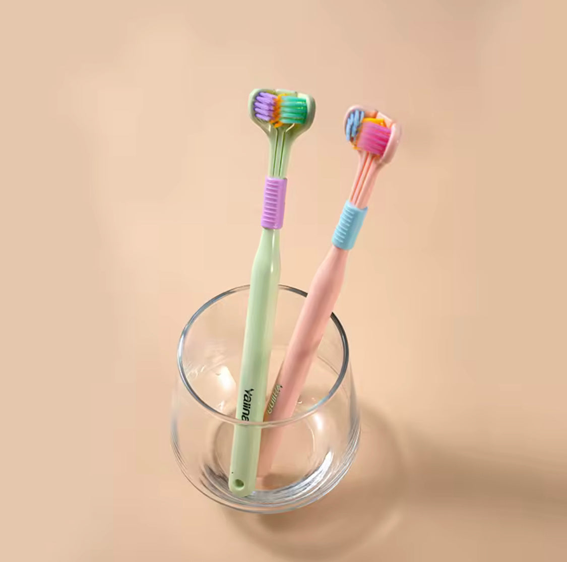 Soft Bristle 3 Sided Toothbrush, Oral Care Safety Toothbrush, Deep Cleaning Baby Toothbrush