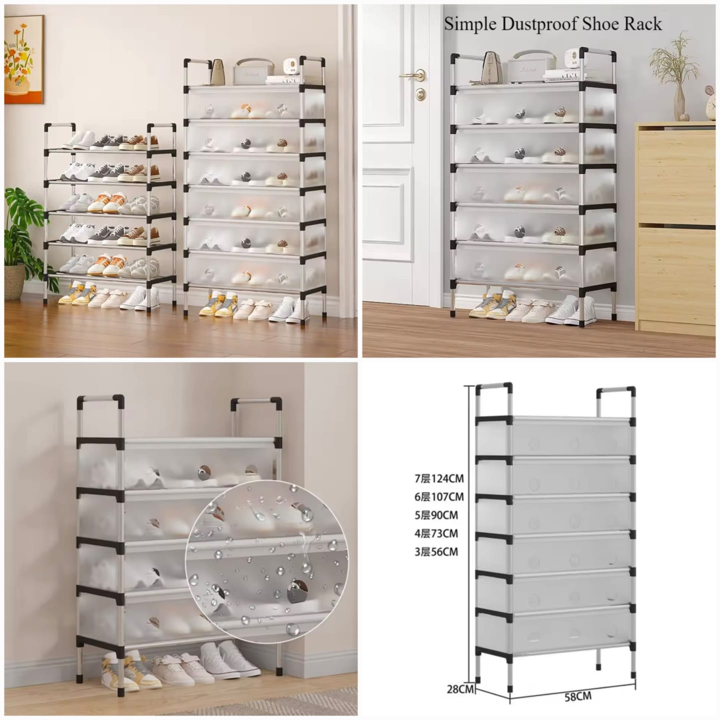 Simple Large Capacity Shoe Organizer, Household Doorstep Shoe Rack, Dustproof Shoe Cabinet Storage Shelf