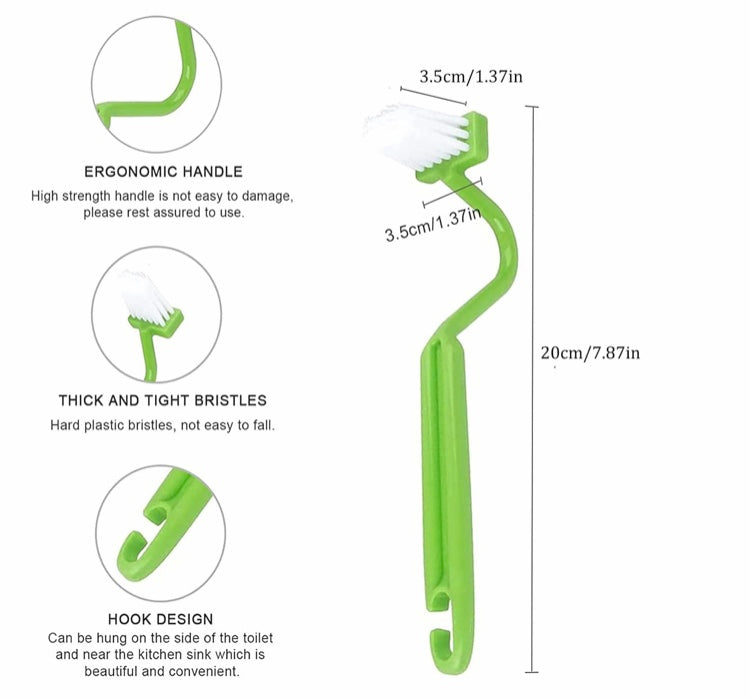 Toilet Cleaning Brush, Plastic Curved Toilet Cleaner Brush, V Shape Toilet Rim Cleaning Brush, Bathroom Window Kitchen Toilet Edge