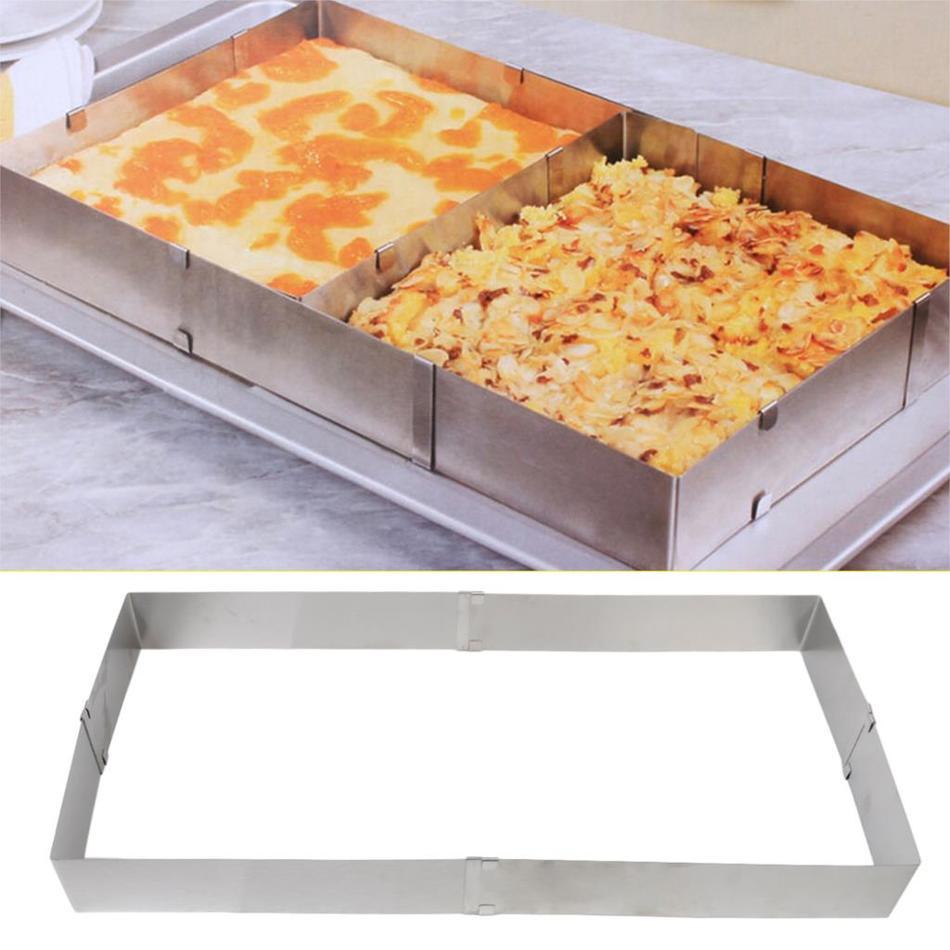 Adjustable Stainless Steel Cake Mold, Square Mold For Home Baking, Kitchen Baking Cooking Tool