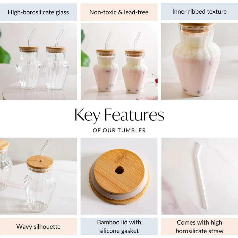 Milkshake Glass With Straw, Cold Coffee Glass Tumbler, Juice Glass Mug With Straw, Iced Coffee Mug With Straw