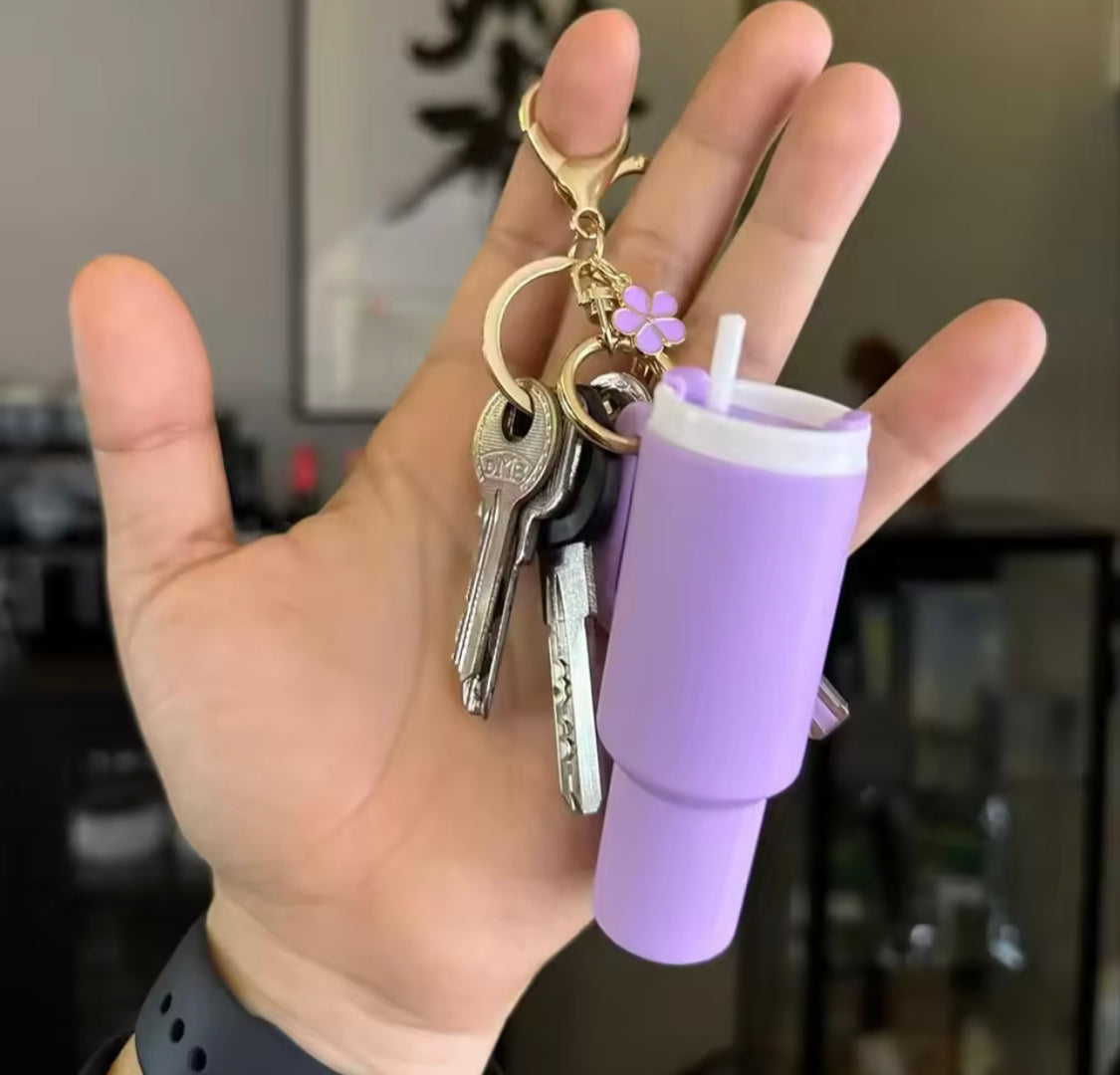 Mini Stanley Accessories Holder Keychain, Cute Tumbler Cup Handle Decoration, Mini Tumbler Lip Balm And Accessories Holder, Cute Mini Tumbler Storage Case