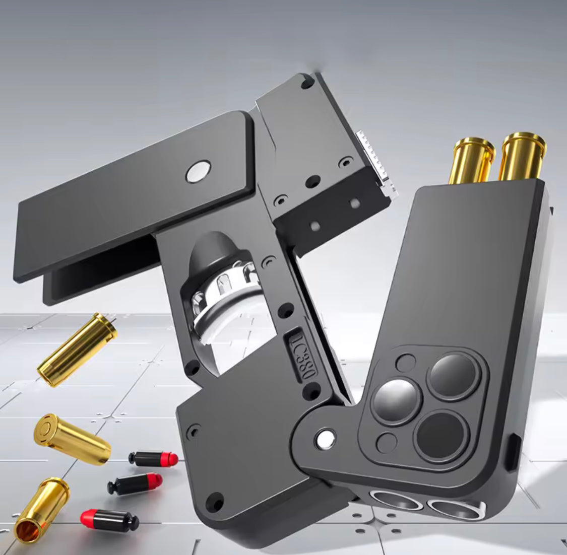 Folding Mobile Soft Bullet Gun Toy, Creative Mobile Phone Deformation Pistol Toy, Kids Pistol Toy, Creative Mobile Phone Bullet Gun