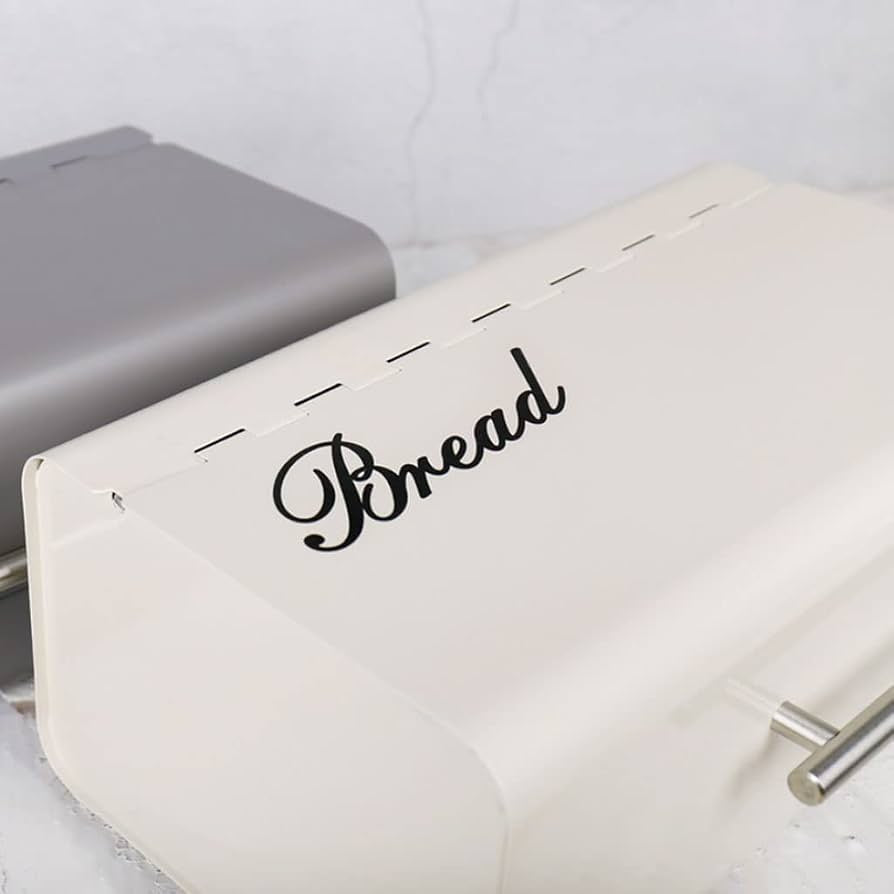 Luxury Metal Bread Storage Box,  Countertop Bread Storage Container, Roll Top Bread Box with Stainless Steel Handle
